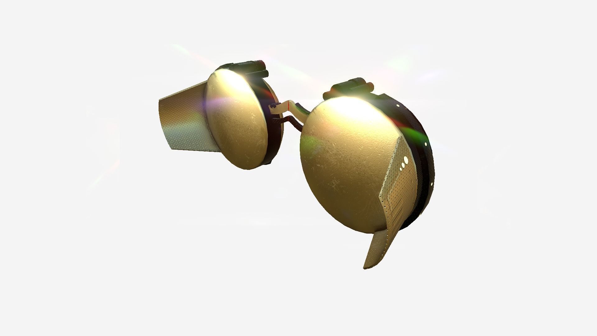 SciFi Glasses G06 Gold - Character Design Fashion Low-poly 3D model_4