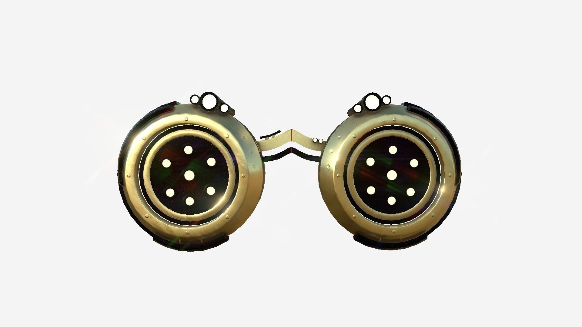 SciFi Glasses G06 Gold - Character Design Fashion Low-poly 3D model_1