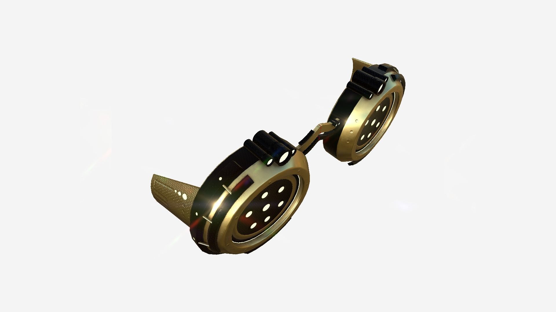 SciFi Glasses G06 Gold - Character Design Fashion Low-poly 3D model_3