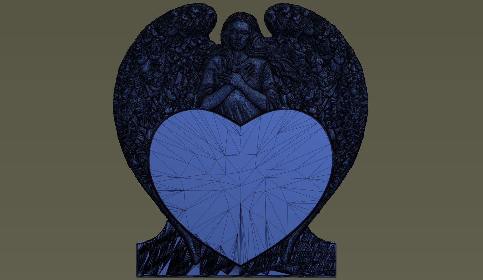 Angel and Heart Tombstone 3D print model_11