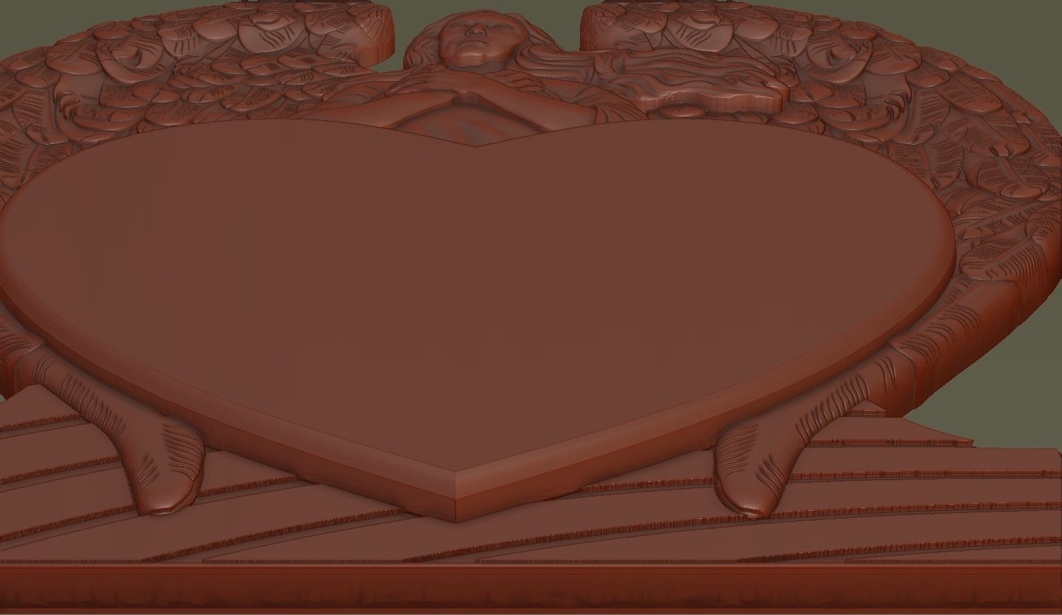 Angel and Heart Tombstone 3D print model_9