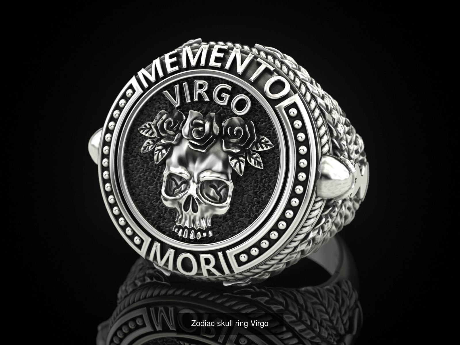 Collection Zodiac skull ring _16