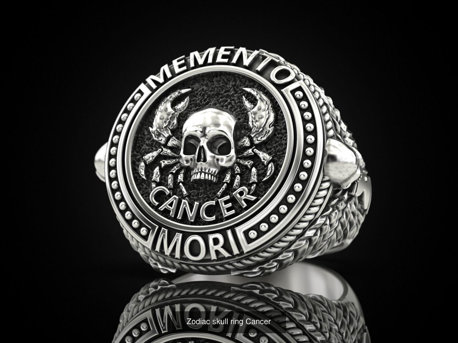 Collection Zodiac skull ring _7