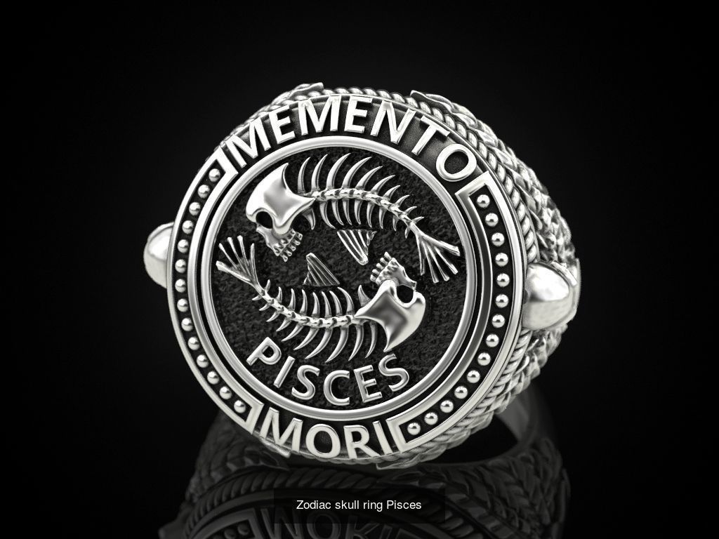 Collection Zodiac skull ring _12