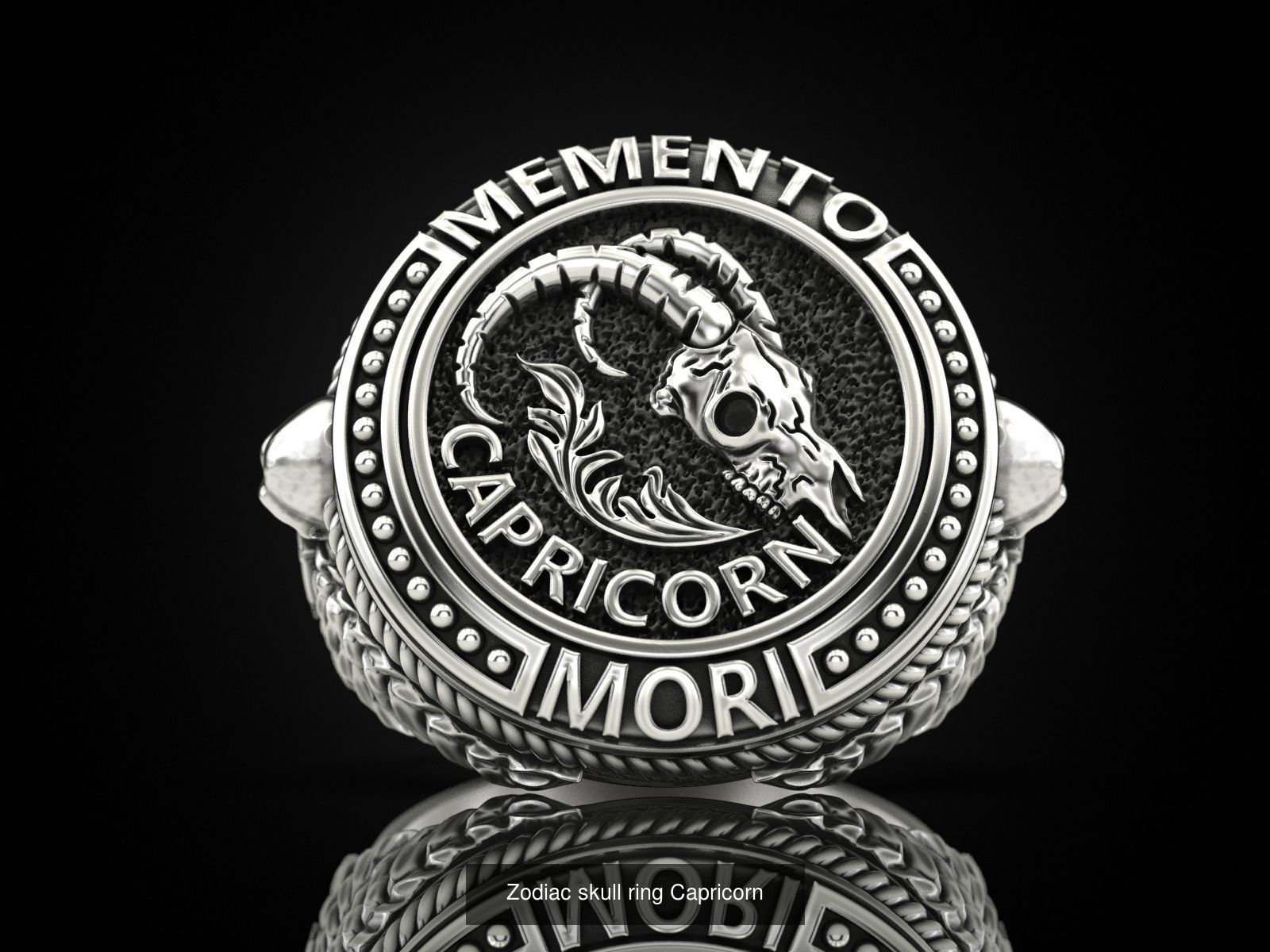 Collection Zodiac skull ring _8