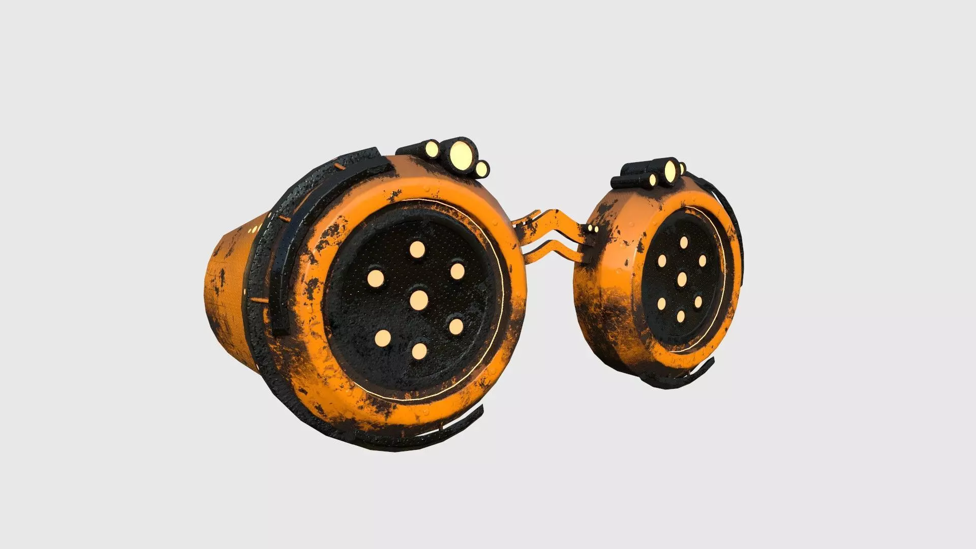 SciFi Glasses G07 Orange Dirt - Character Design Fashion Free low-poly 3D model_0