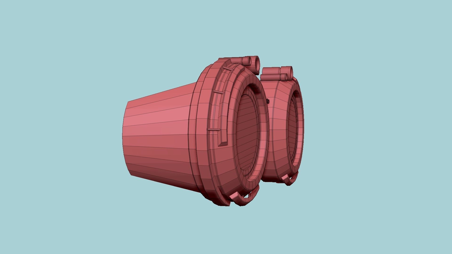 SciFi Glasses G08 Bronze - Character Design Fashion Low-poly 3D model_15