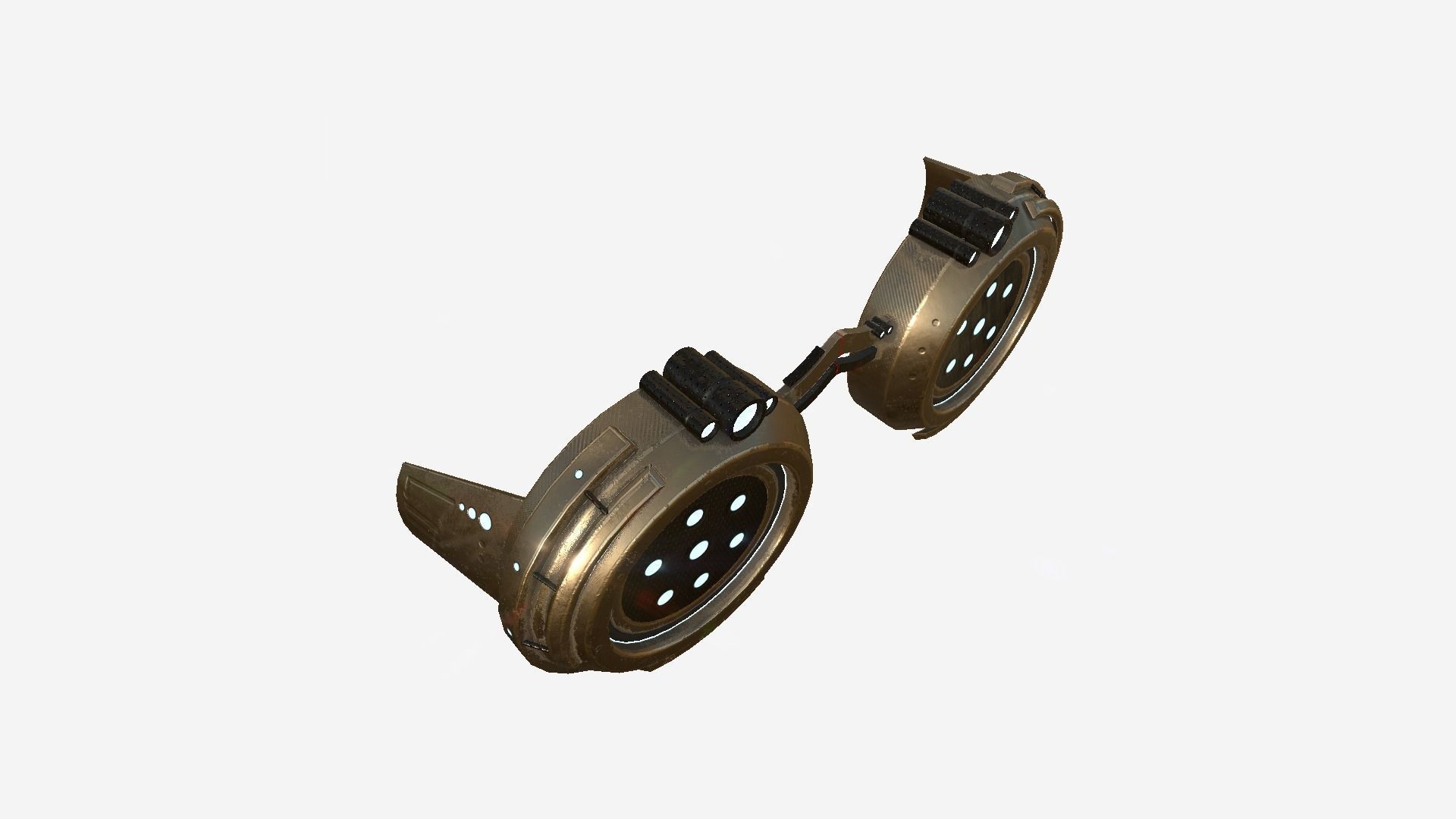 SciFi Glasses G08 Bronze - Character Design Fashion Low-poly 3D model_3
