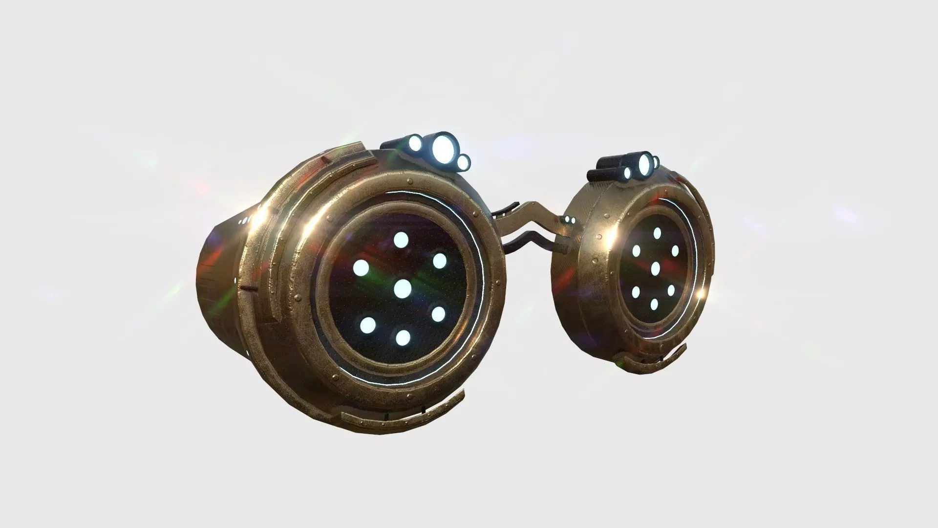 SciFi Glasses G08 Bronze - Character Design Fashion Low-poly 3D model_0