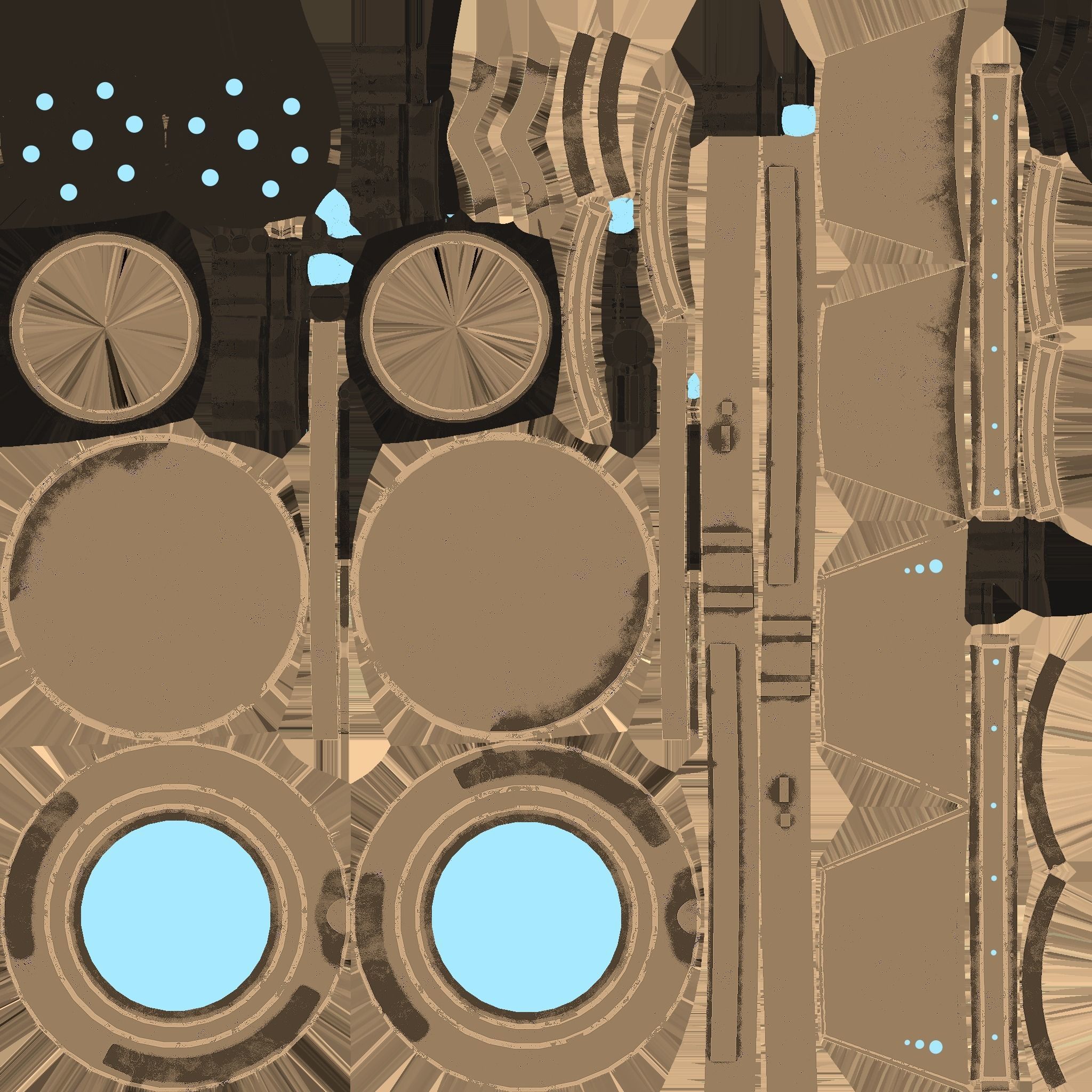 SciFi Glasses G08 Bronze - Character Design Fashion Low-poly 3D model_19