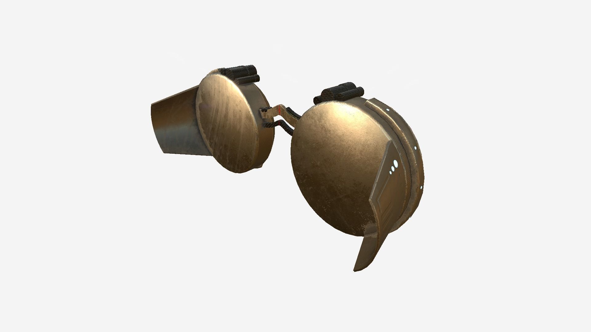 SciFi Glasses G08 Bronze - Character Design Fashion Low-poly 3D model_4