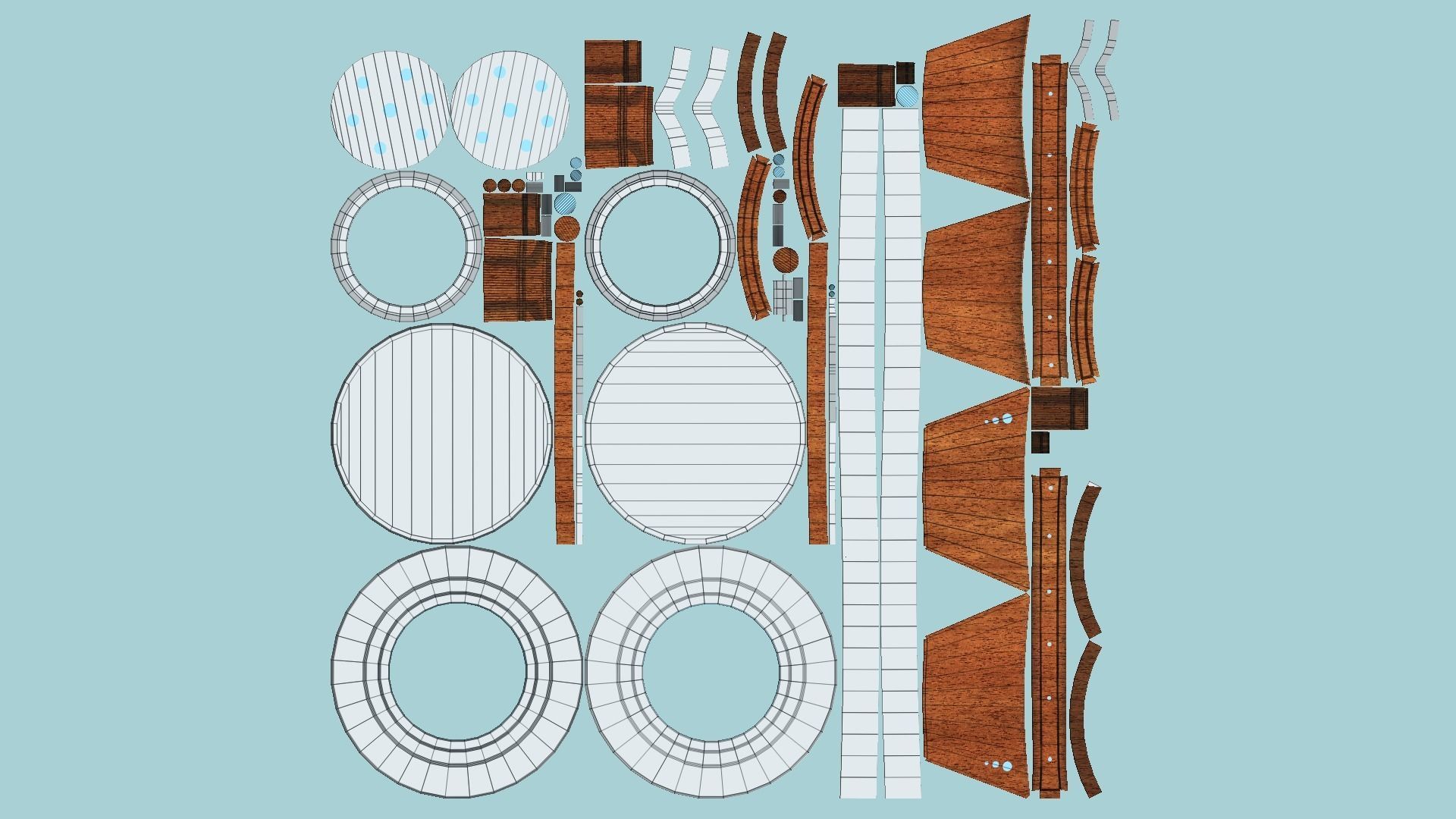 SciFi Glasses G09 White Wood - Character Design Fashion Low-poly 3D model_5