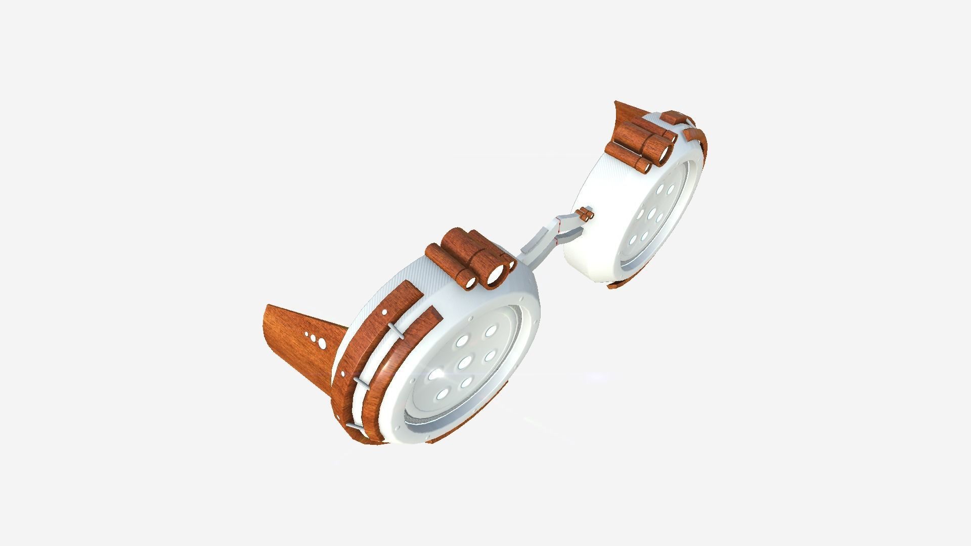 SciFi Glasses G09 White Wood - Character Design Fashion Low-poly 3D model_3