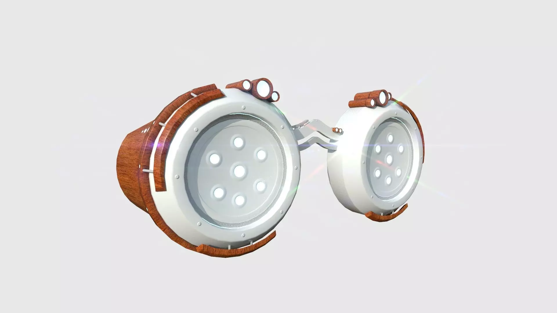 SciFi Glasses G09 White Wood - Character Design Fashion Low-poly 3D model_0