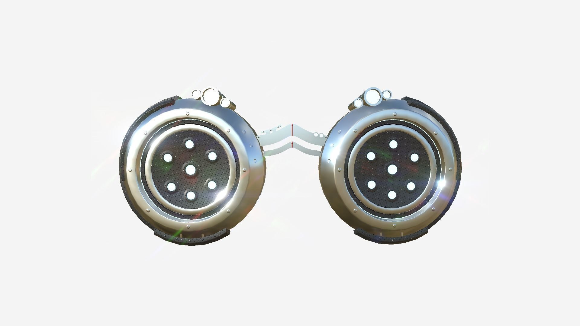 SciFi Glasses G10 Aluminum - Character Design Fashion Low-poly 3D model_1