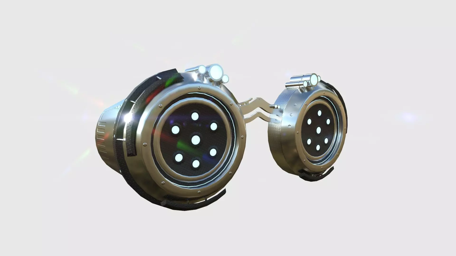 SciFi Glasses G10 Aluminum - Character Design Fashion Low-poly 3D model_0