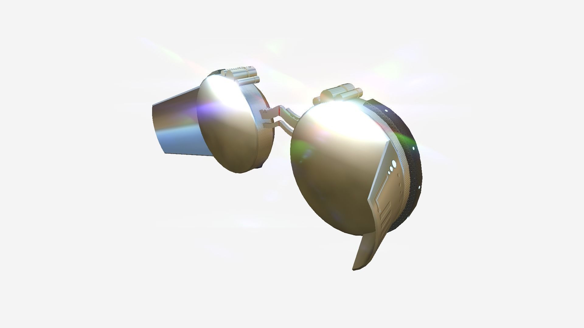 SciFi Glasses G10 Aluminum - Character Design Fashion Low-poly 3D model_4