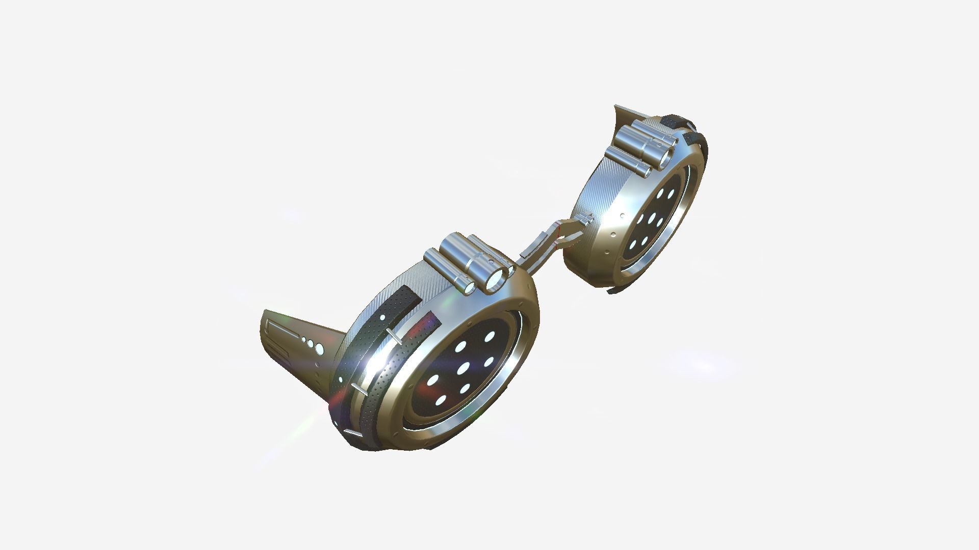 SciFi Glasses G10 Aluminum - Character Design Fashion Low-poly 3D model_3