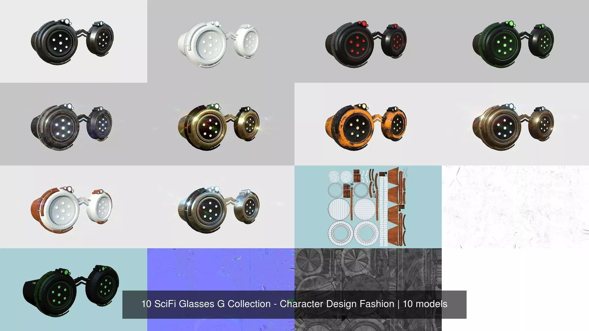 10 SciFi Glasses G Collection - Character Design Fashion _1