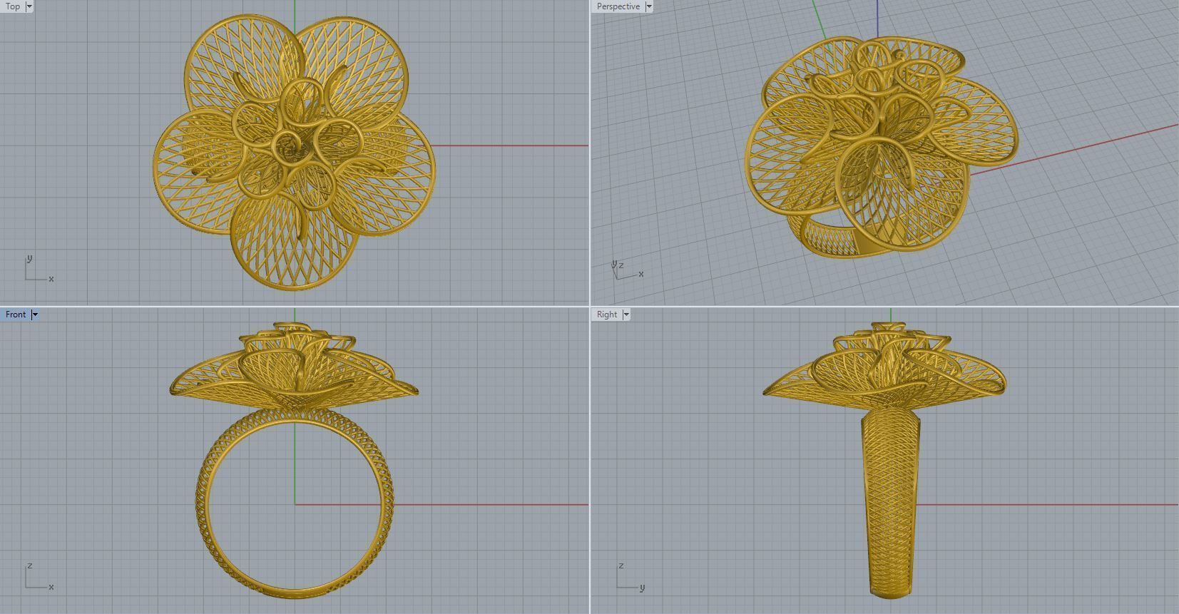 woman ring 3D print model_2