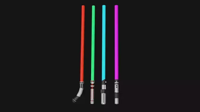 Lowpoly Lightsaber Collection star wars lightsabers Low-poly 3D model