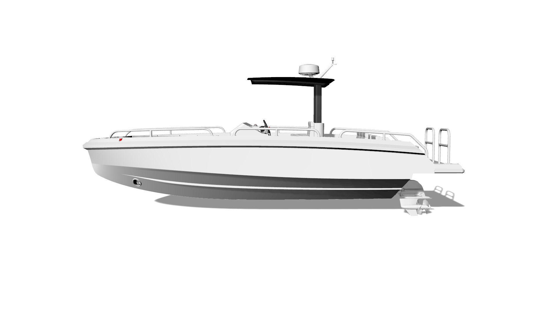 8 Meter Yacht Tender Runabout 3D model_9