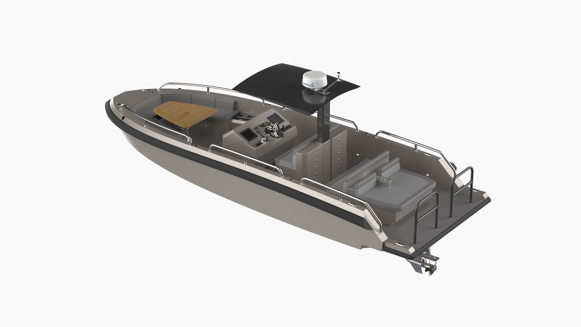 8 Meter Yacht Tender Runabout 3D model_1
