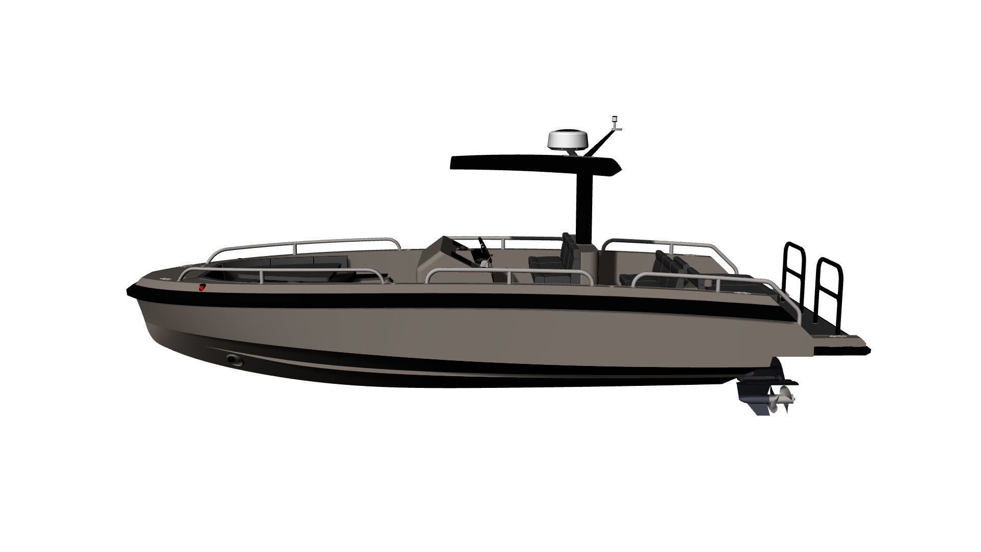 8 Meter Yacht Tender Runabout 3D model_35