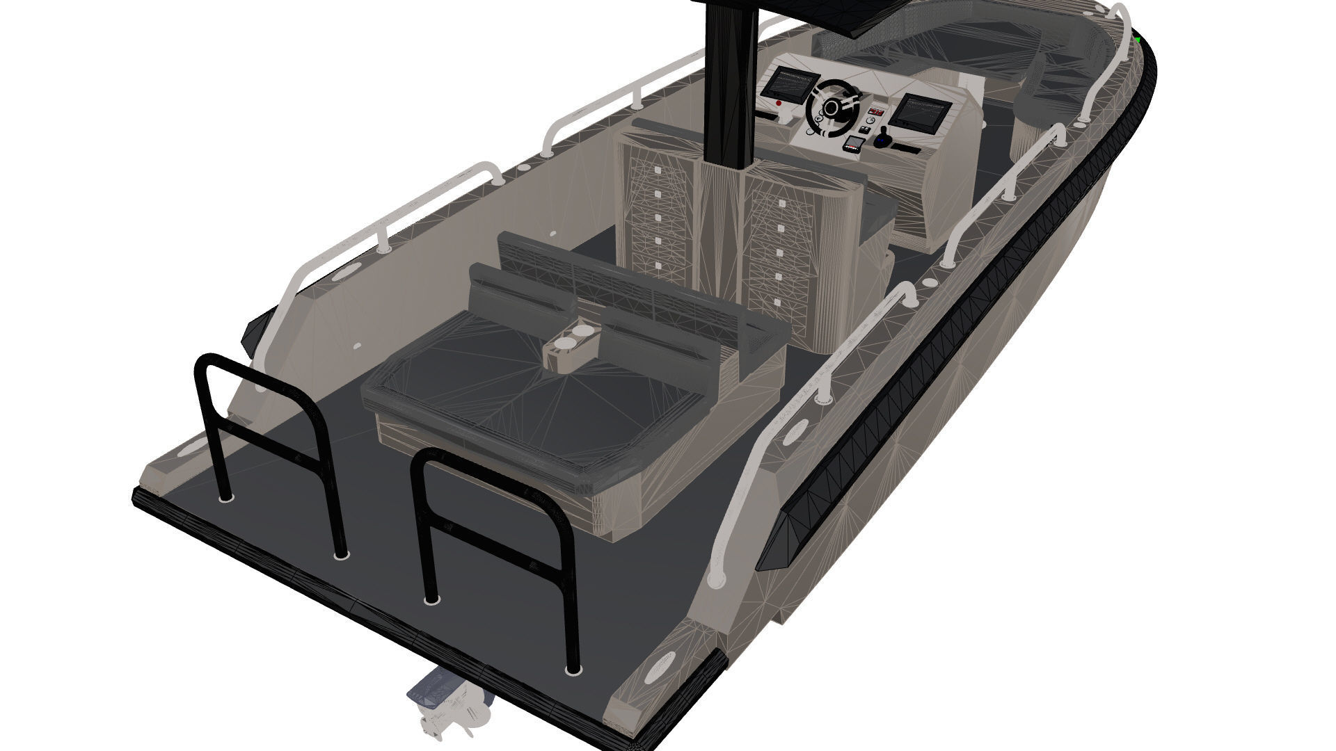 8 Meter Yacht Tender Runabout 3D model_25