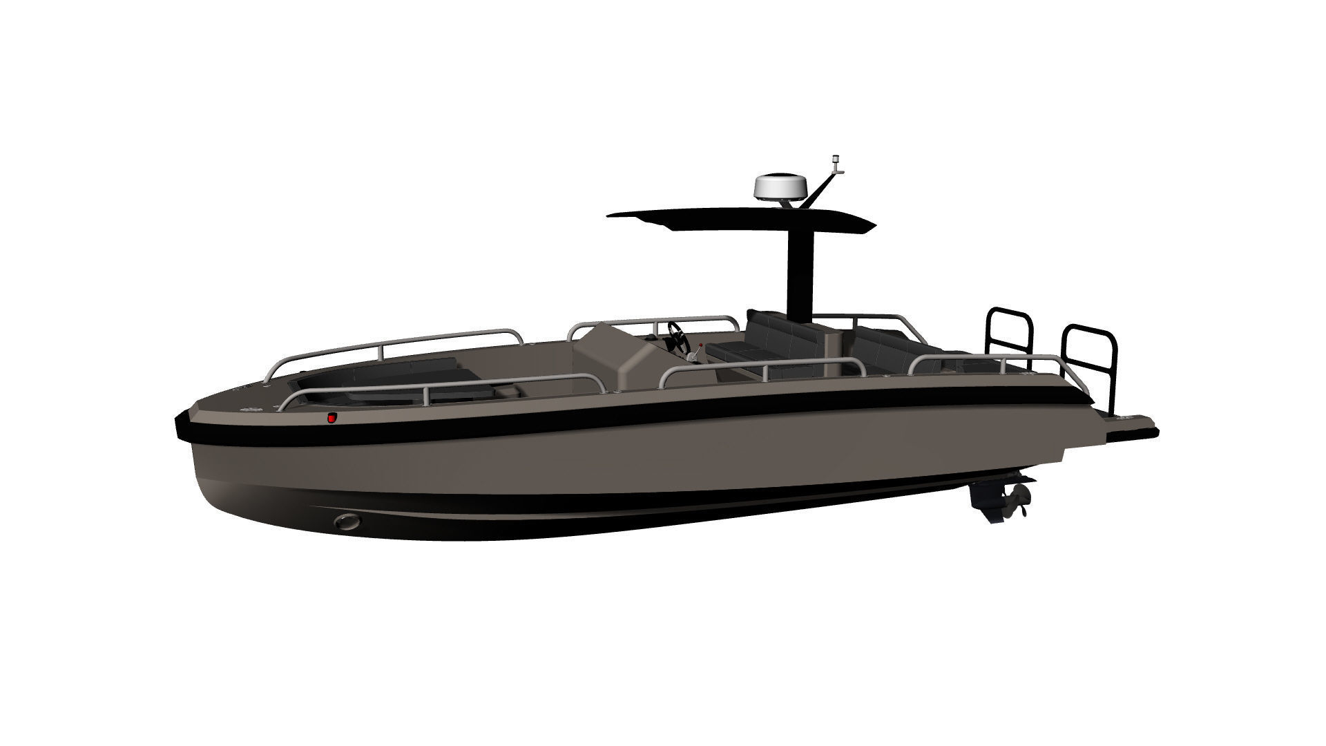 8 Meter Yacht Tender Runabout 3D model_34