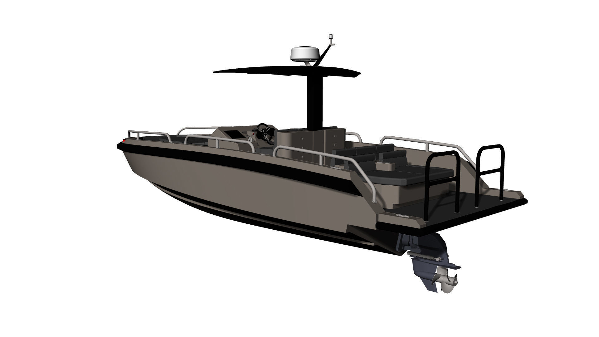 8 Meter Yacht Tender Runabout 3D model_42