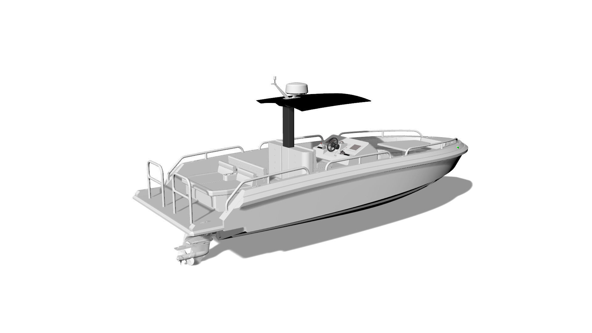 8 Meter Yacht Tender Runabout 3D model_15