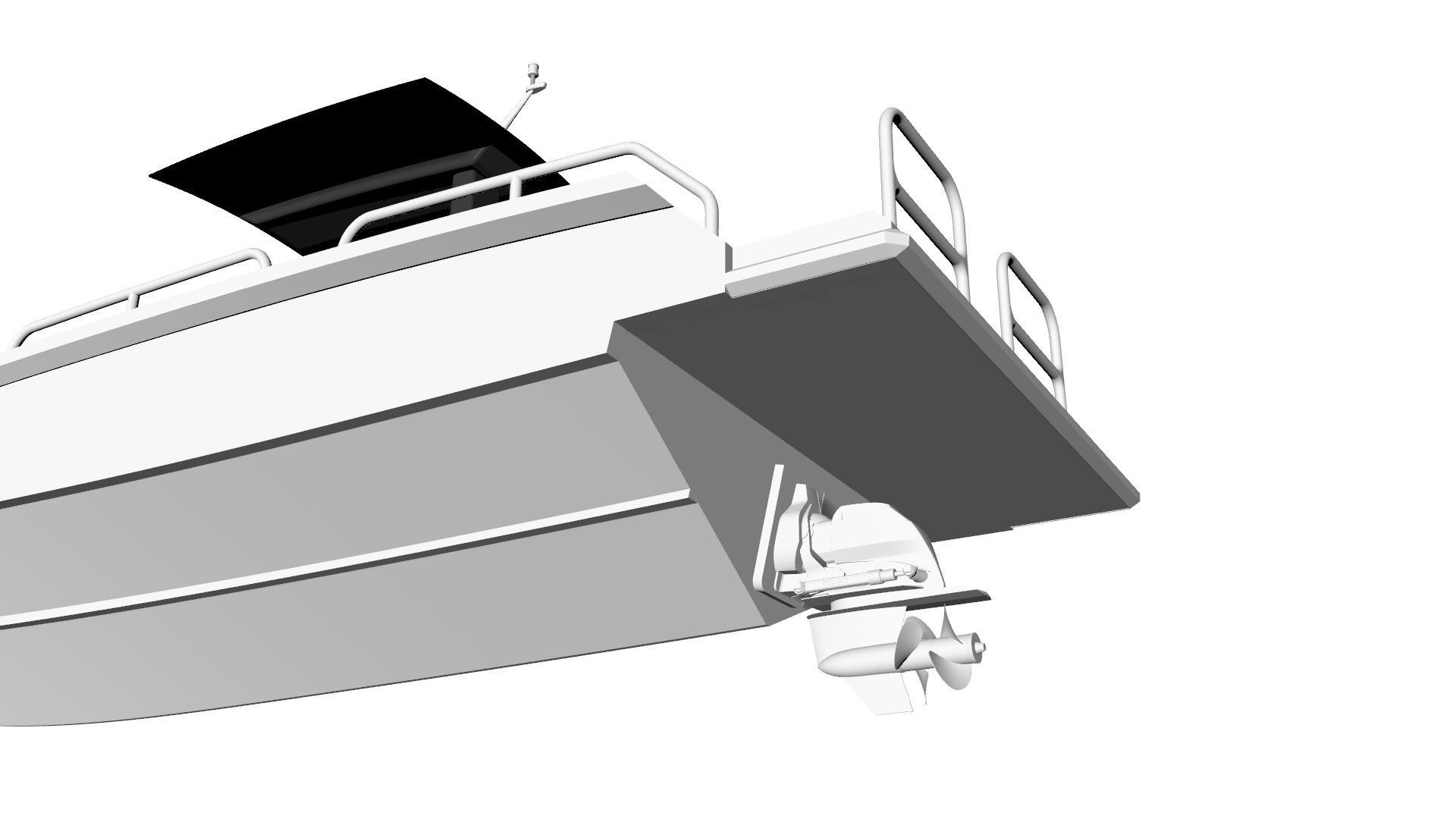 8 Meter Yacht Tender Runabout 3D model_22