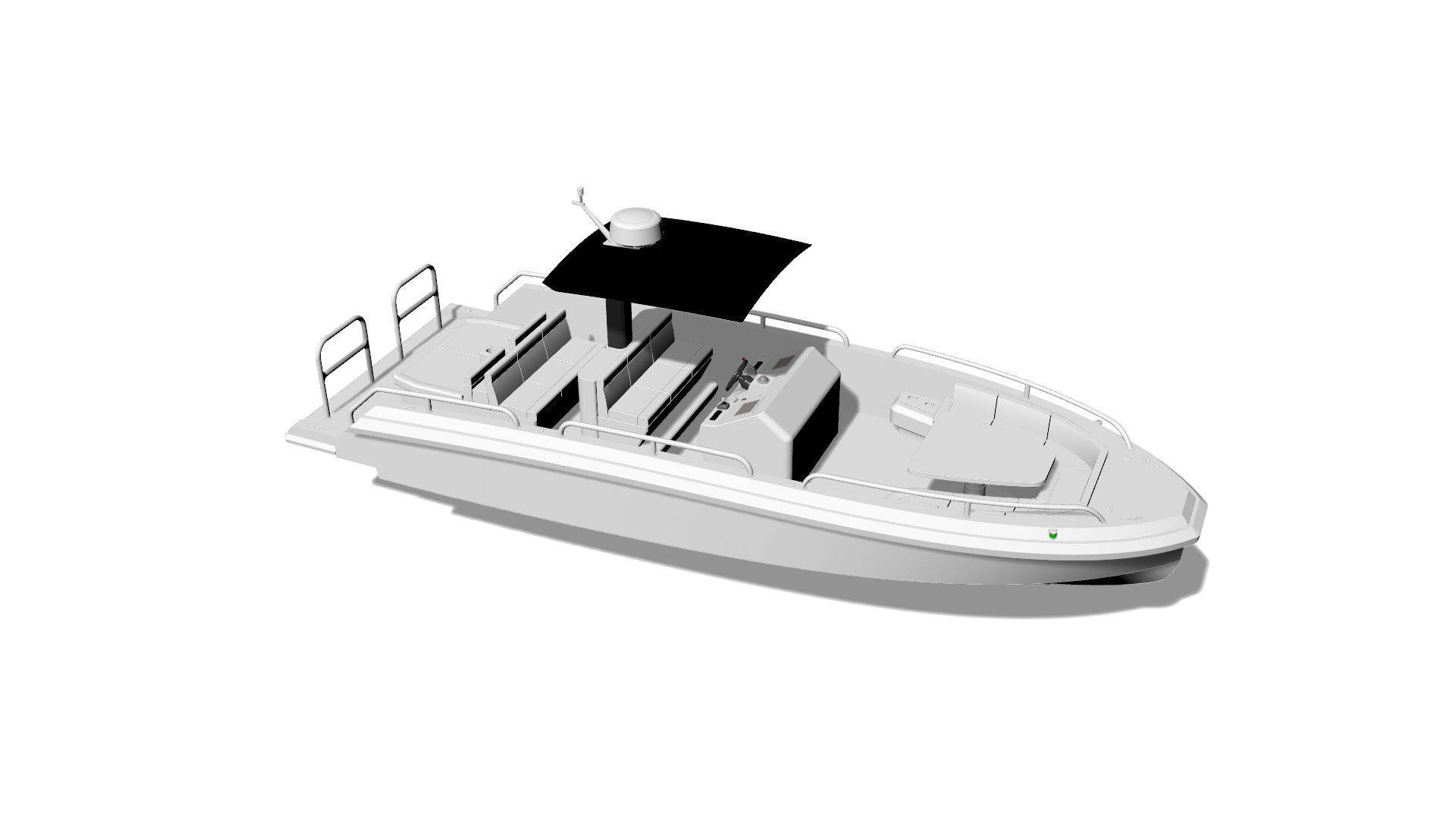 8 Meter Yacht Tender Runabout 3D model_14