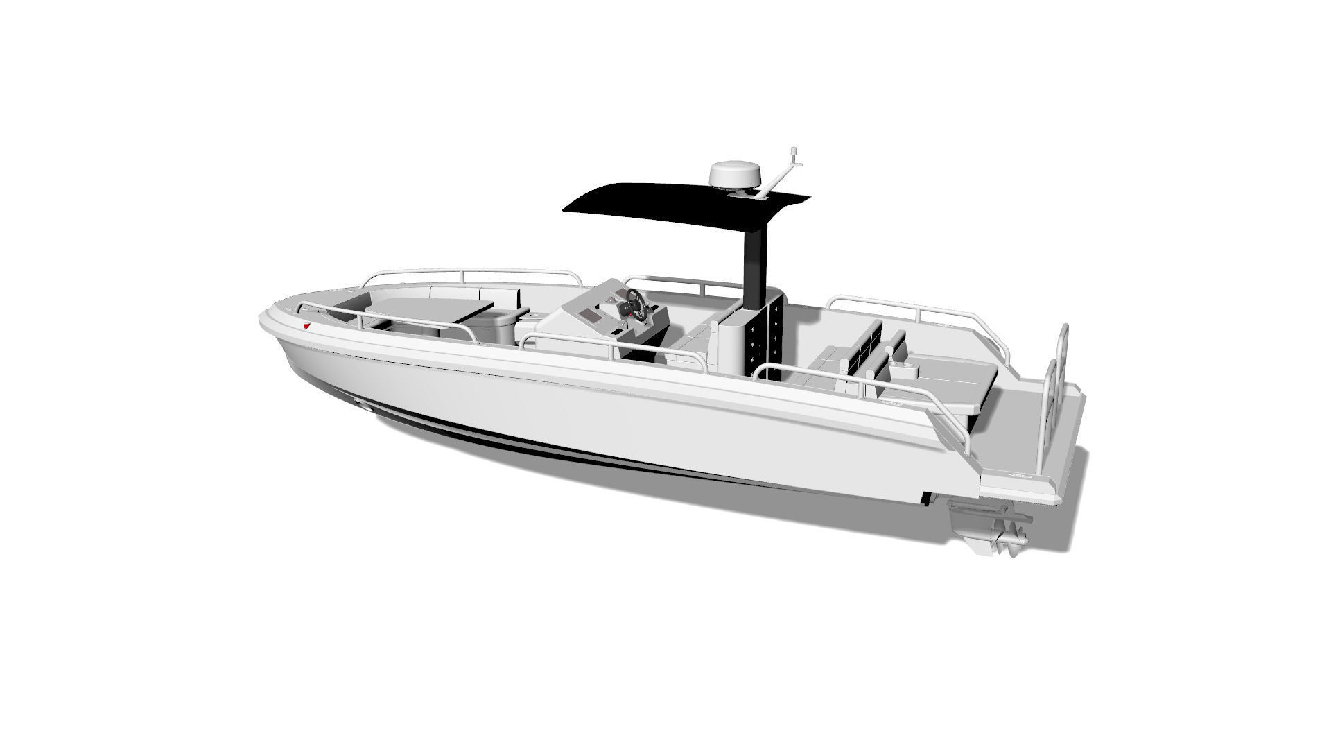 8 Meter Yacht Tender Runabout 3D model_18