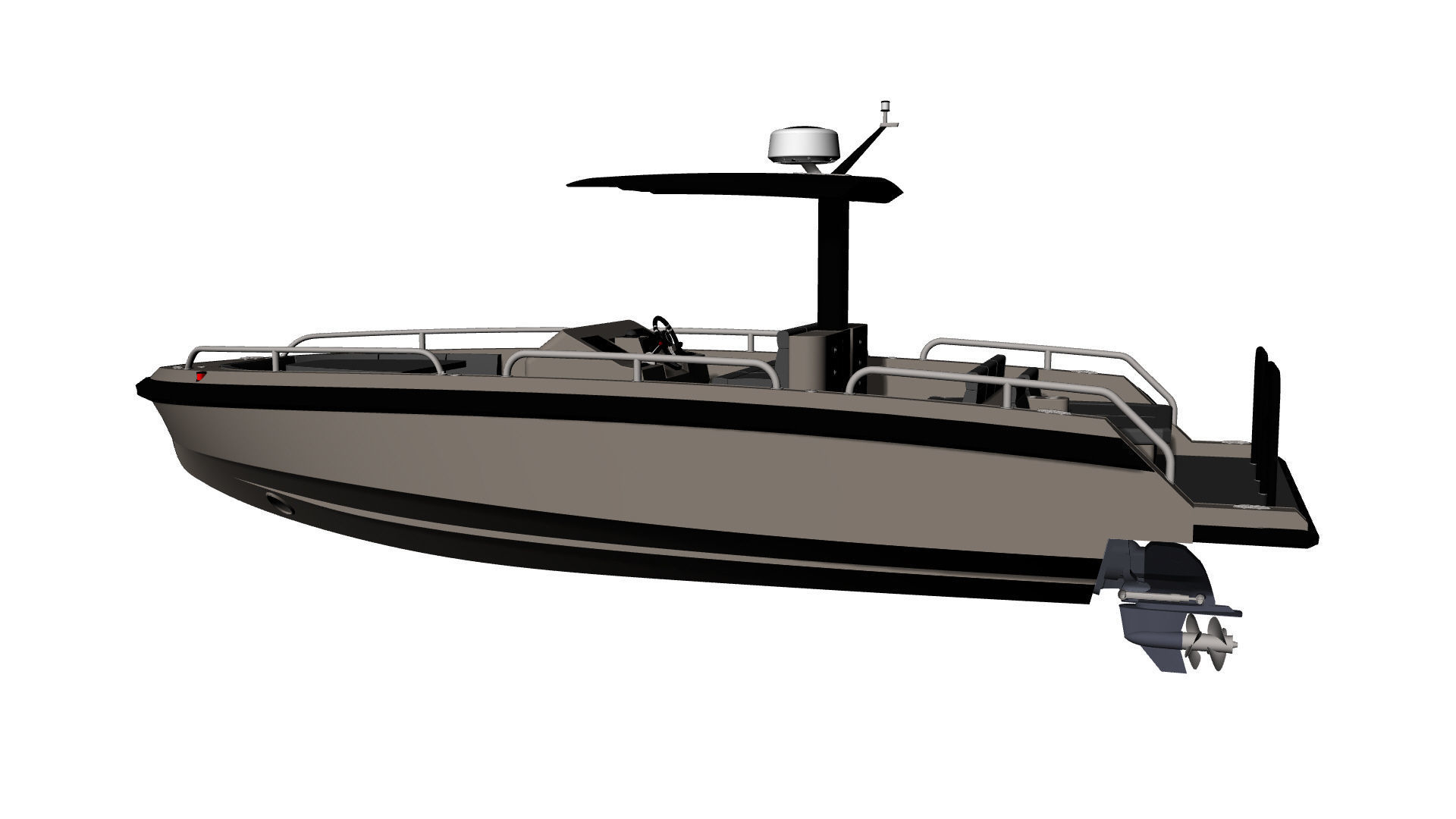 8 Meter Yacht Tender Runabout 3D model_31