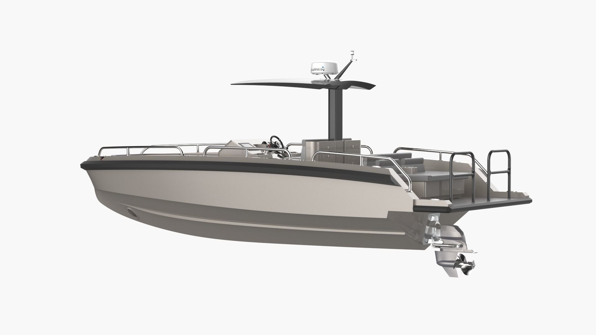 8 Meter Yacht Tender Runabout 3D model_4