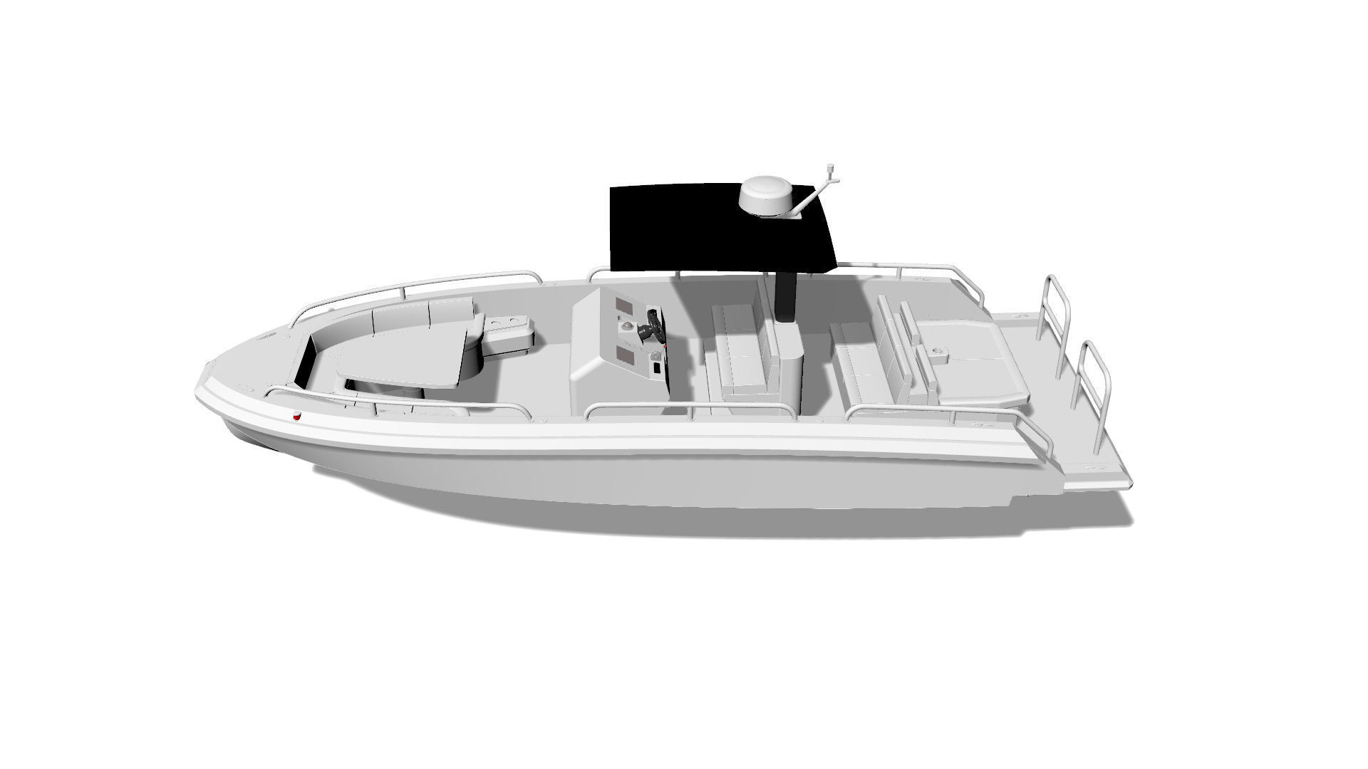 8 Meter Yacht Tender Runabout 3D model_11