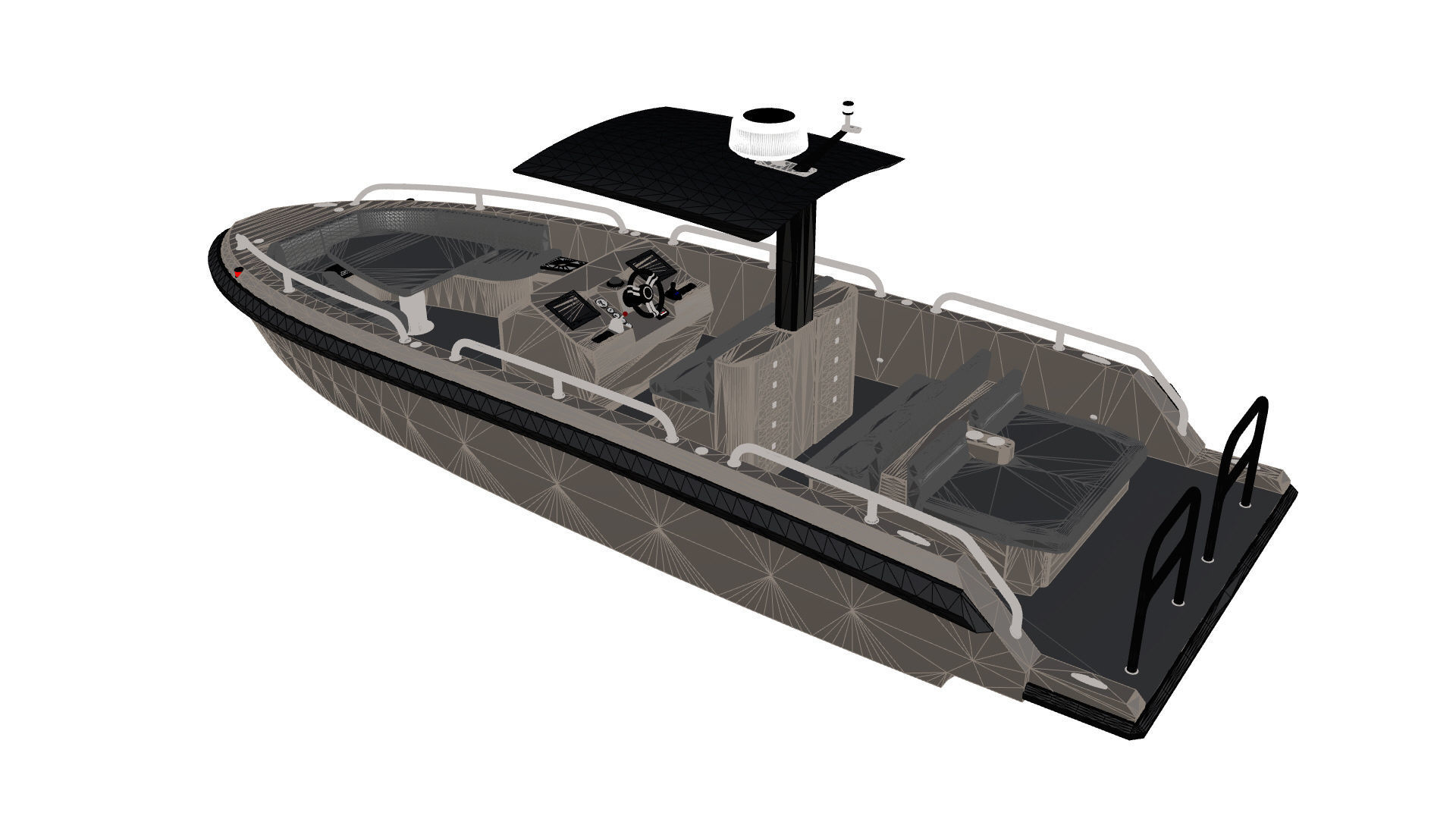 8 Meter Yacht Tender Runabout 3D model_26