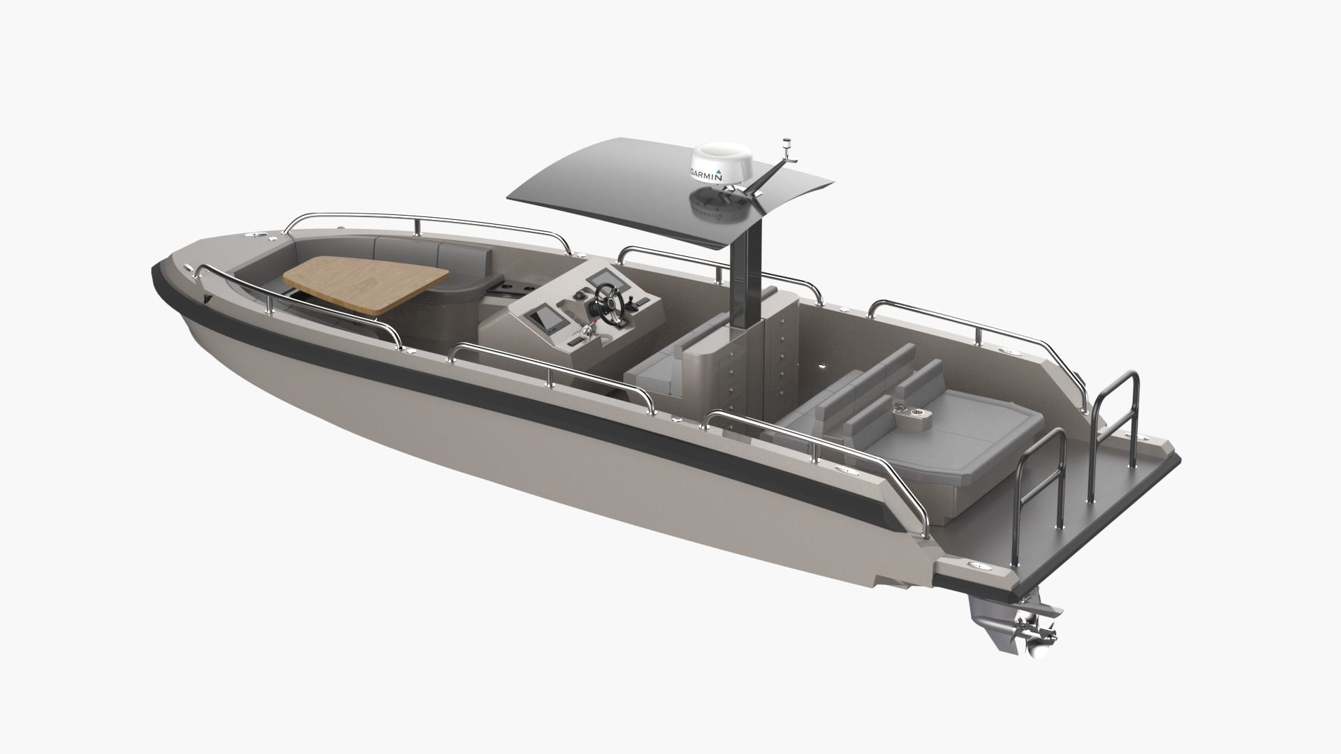 8 Meter Yacht Tender Runabout 3D model_3