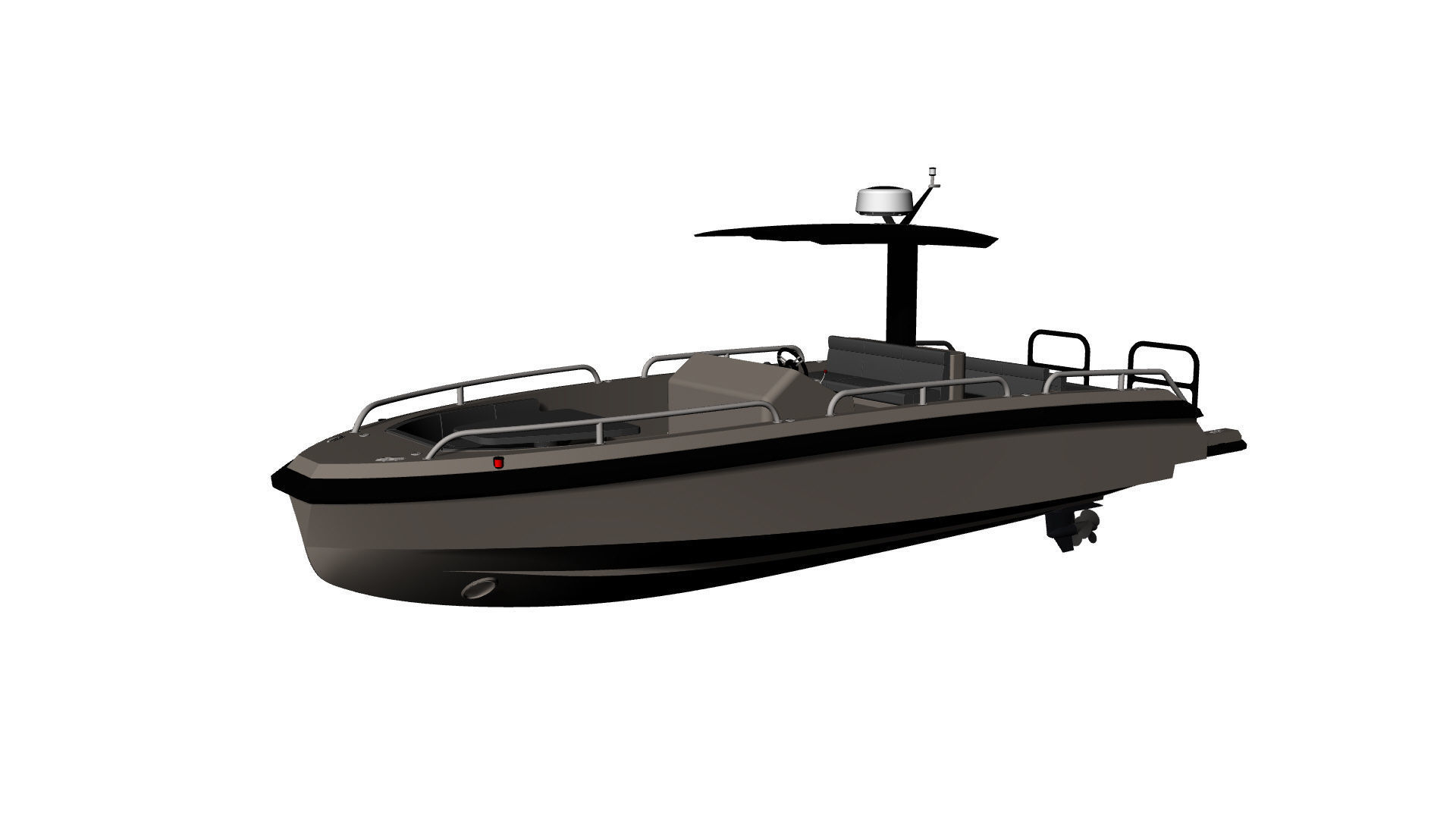 8 Meter Yacht Tender Runabout 3D model_29