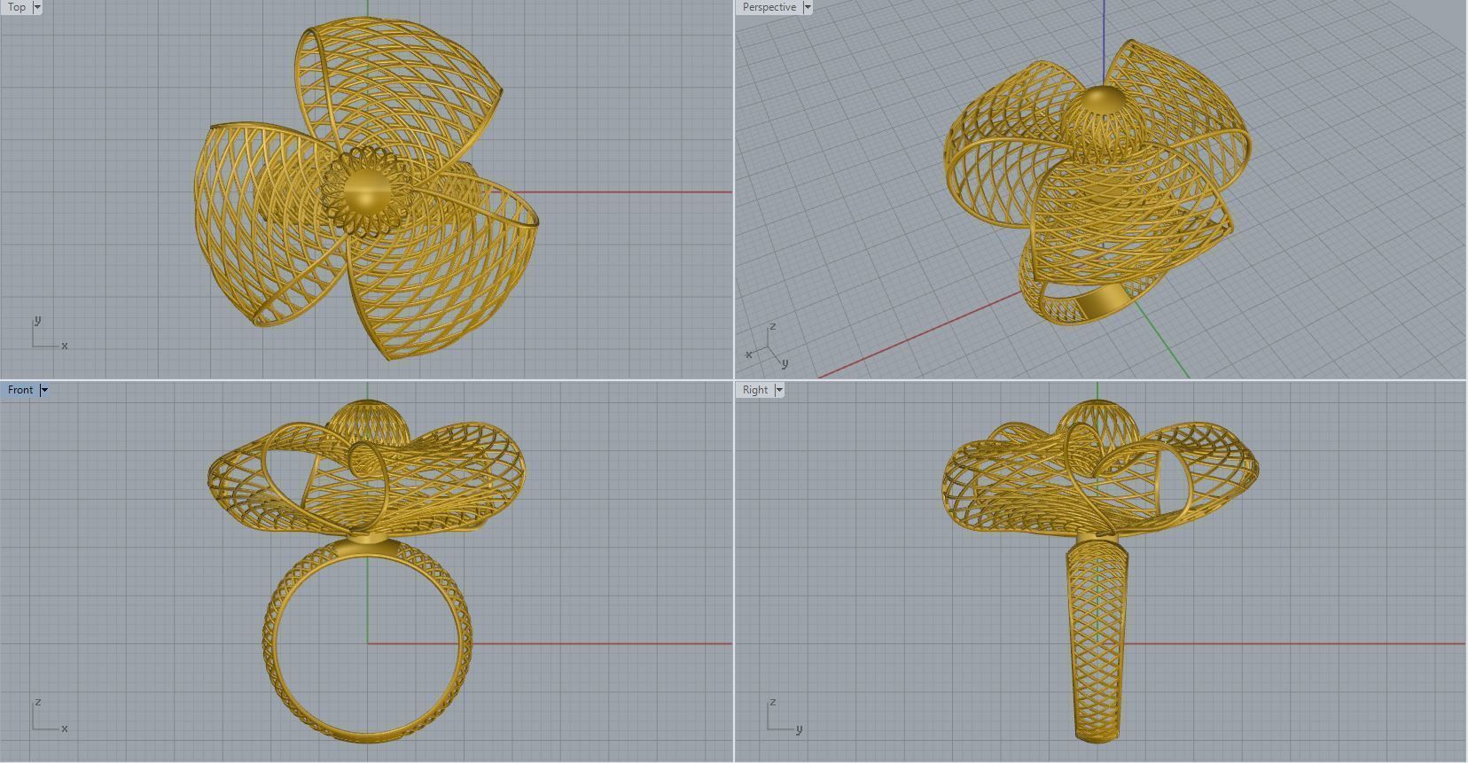 woman ring 3D print model_2