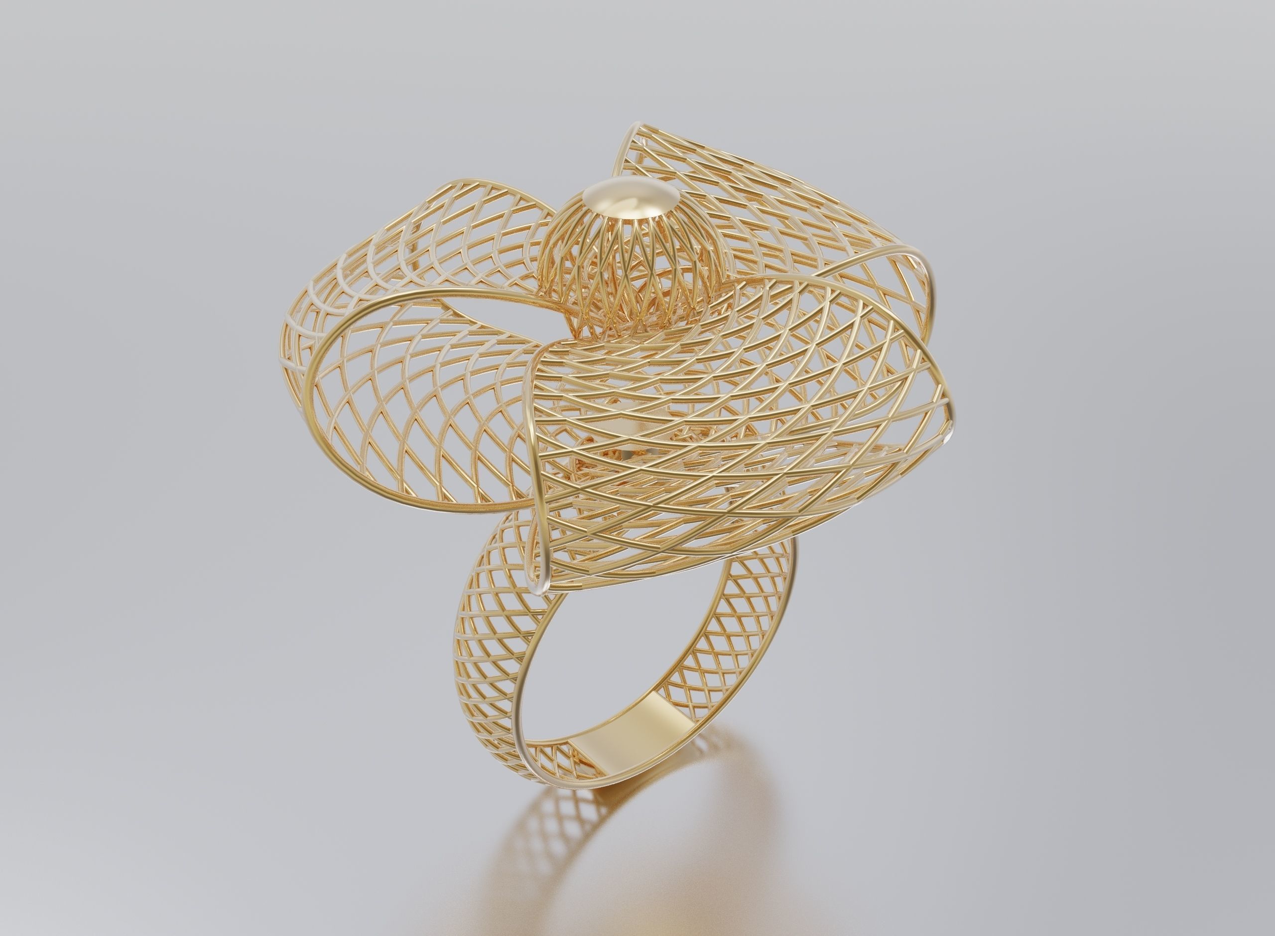 woman ring 3D print model_1