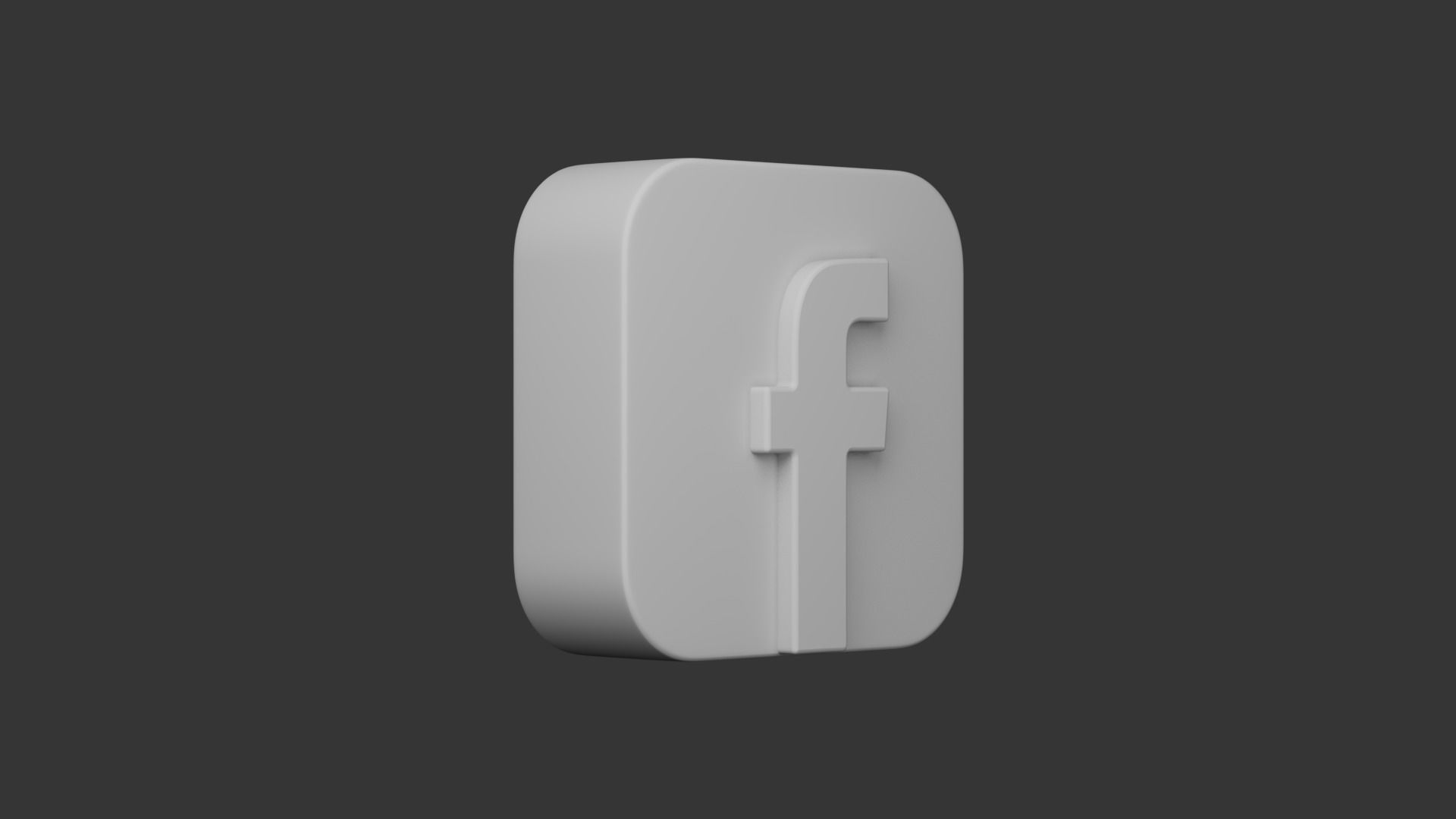 Facebook App Icon 3D model_5