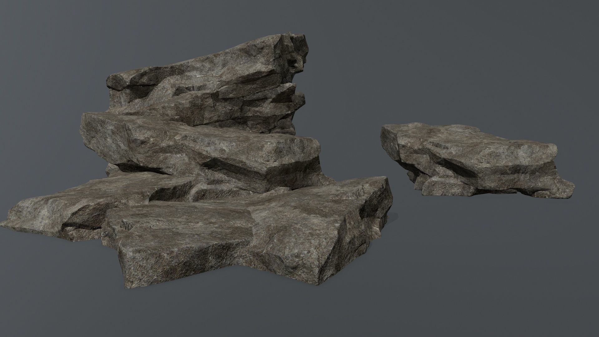 cliff rocks Low-poly 3D model_20