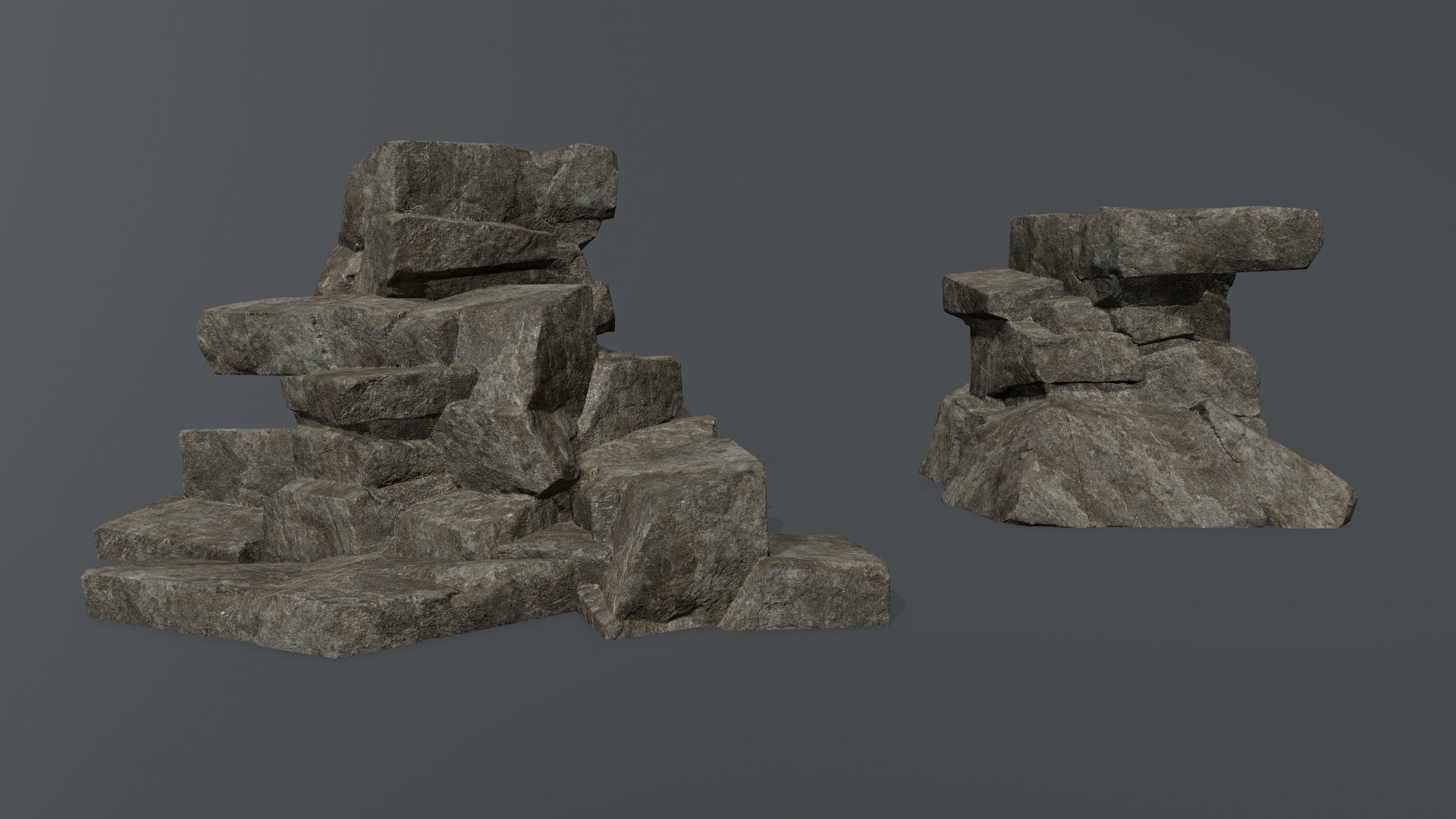 cliff rocks Low-poly 3D model_11