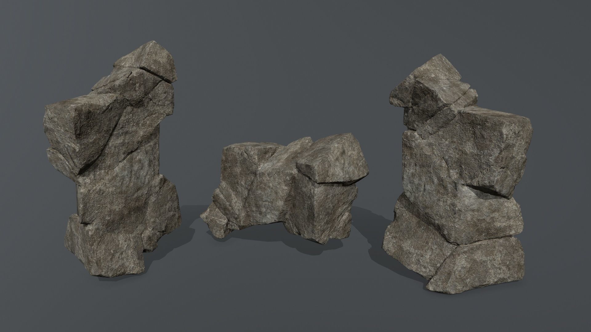 cliff rocks Low-poly 3D model_26