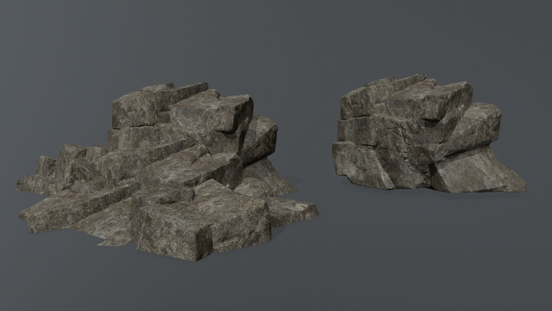 cliff rocks Low-poly 3D model_15