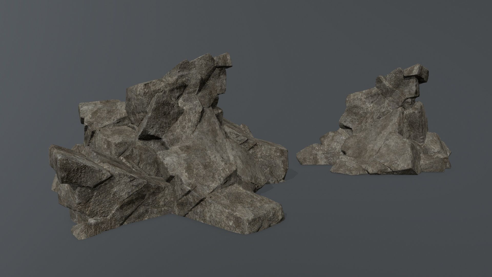cliff rocks Low-poly 3D model_18