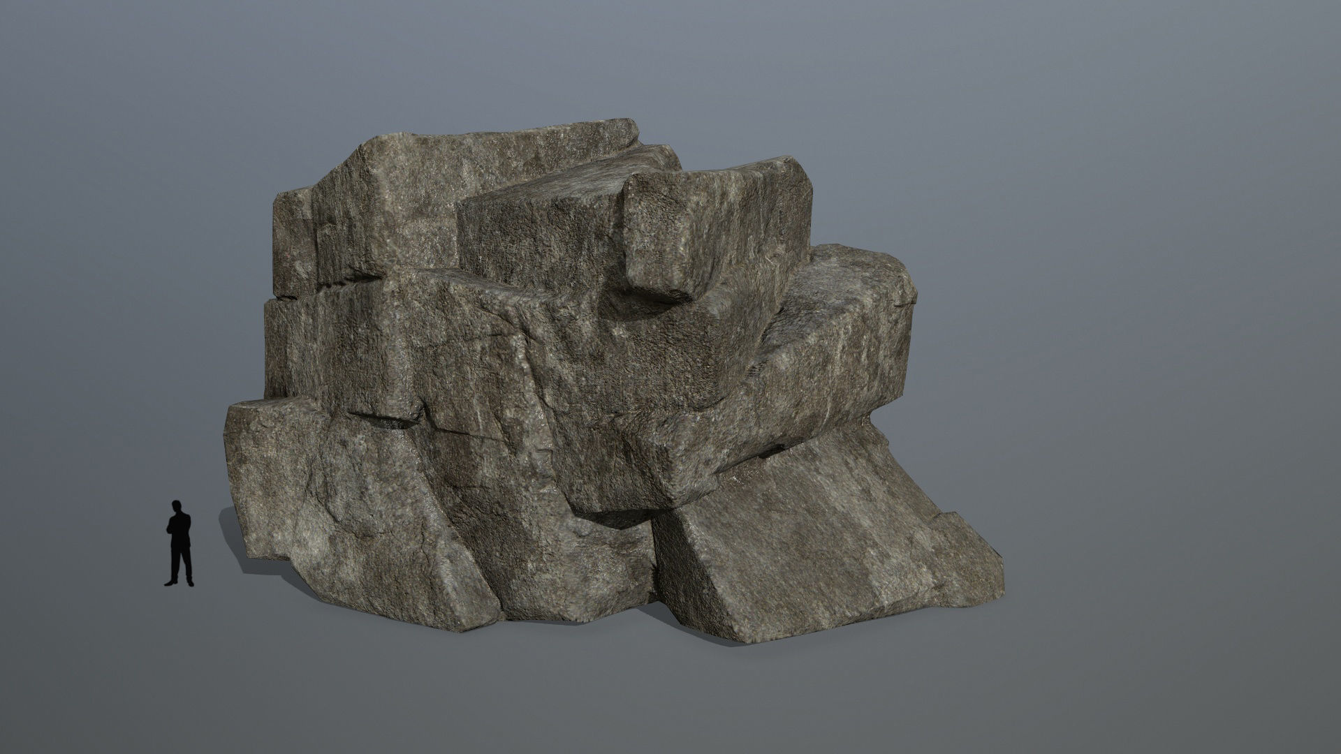 cliff rocks Low-poly 3D model_6